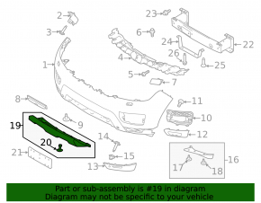 Front bumper center lip for Land Rover Range Rover Sport 13-22, gloss black