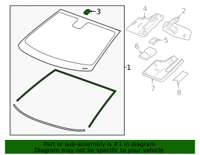 Chevrolet Volt 16 windshield - sand