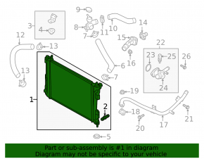 Water cooling radiator for Hyundai Veloster 12-17