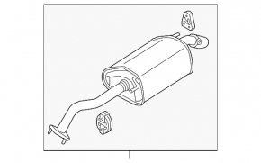 Muffler rear part with barrel Kia Forte 4d 14-16 pre-rest 1.8