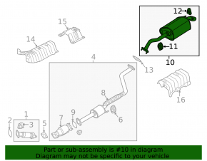 Muffler rear part with barrel Kia Forte 4d 14-16 pre-rest 1.8