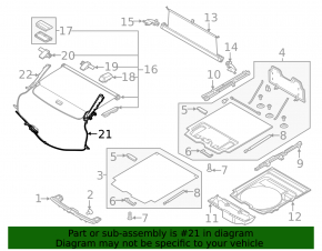 Trunk curtain guide right Volvo V90 17-22 usa gray