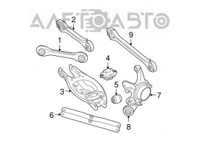 Lever under the spring rear left BMW 335i e92 07-13