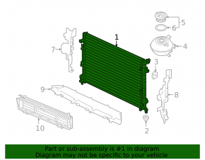 Radiator cooling water VW Atlas 18- 3.6