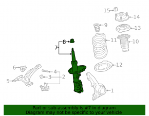 Shock absorber front left Toyota Highlander 14-16 3.5