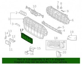 Front license plate area for Audi Q7 20-24