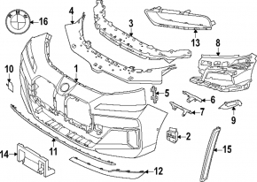 Right fog light bracket for BMW 7 G70 23-25 without m sport trim, bumper cover & trim