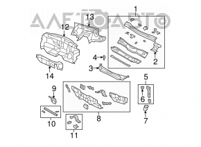 Windscreen wiper grille plastic Chrysler 200 4d 11-14