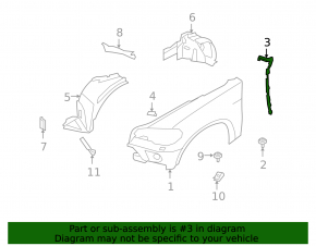 Left wing door seal for BMW X5 E70 07-13