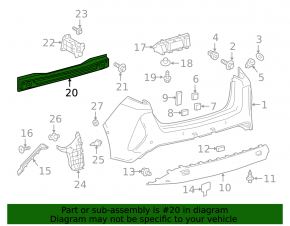 Rear Bumper Reinforcement Toyota Prius 50 Prime 17-22