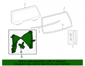 Toyota Sequoia 08-16 Tailgate Window Regulator