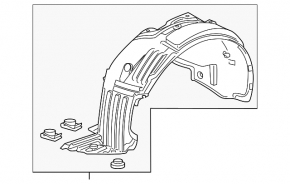 Front left fender liner Acura MDX 17-20 rest