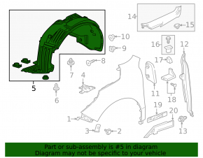 Front left fender liner Acura MDX 17-20 rest