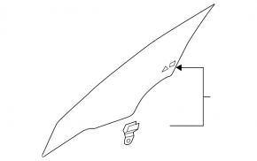 Front right door glass Hyundai Kona 18-23