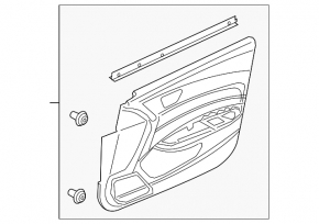 Door trim card front left Acura TLX 15-17 black