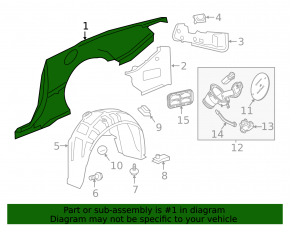 Quarter wing rear left Chevrolet Camaro 16-23 convertible, red, pokes