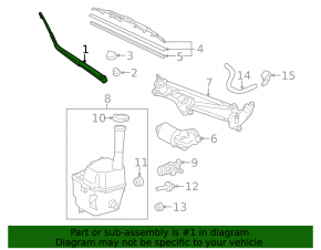 Left wiper arm Toyota Sienna 11-20