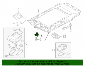 Driver's visor mounting hook Kia Soul 14-19 gray
