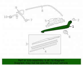 Rear wiper arm Lexus RX350 RX450h 10-15