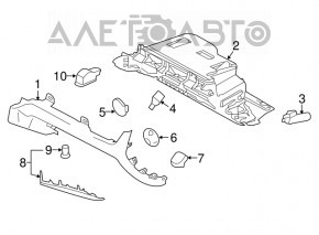 Glove box, glove compartment Porsche Macan 15-18 leatherette black
