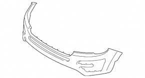 Front bumper upper part Ford Explorer 16-17 rest for 4 park with plug