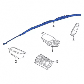 Ford Focus mk3 11-18 left side curtain airbag, white, long