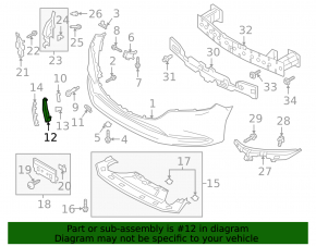 Front bumper plug right Mazda 6 18-21 external