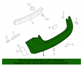 Bare rear bumper Nissan Versa Note 15-19 SR, 5d