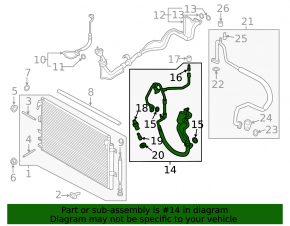 Air conditioning tube condenser-compressor Ford Edge 19-24 2.0T