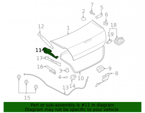 Left trunk lid hinge for Mitsubishi Galant 04-12