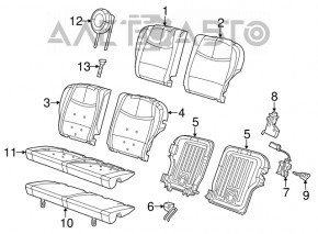 Rear row of seats 2 row Fiat 500 12-19