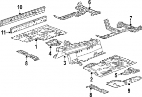 Left underbody protection Chevrolet Camaro 16-23