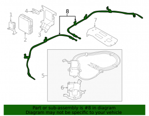 Rear right parking brake cable for Nissan Leaf 11-14
