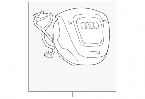 The steering wheel airbag for the driver's side of the Audi A6 C7 16-18 is brown and scratched.