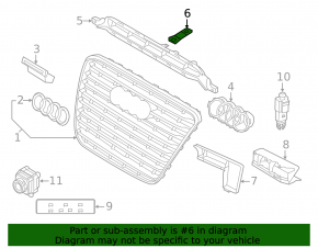 Upper radiator air duct mount for Audi A8 10-13 pre-restored models