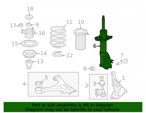 Front left shock absorber for Honda Civic 11-15 4-door