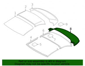 Rear convertible roof seal with moldings BMW 4 F33 14-20 convertible, matt chrome