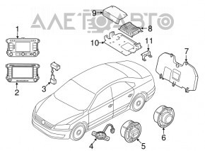 Speaker tweeter front panel left VW Passat 20-22