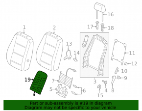Heated passenger seat cushion for VW Passat b7 12-15 USA