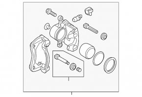 Brake caliper assembly front right Kia Soul 14-19