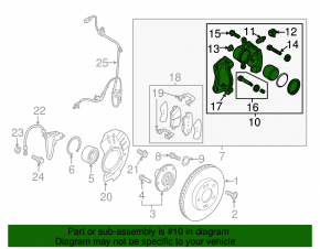 Brake caliper assembly front right Kia Soul 14-19