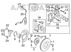 Brake caliper assembly front right Kia Soul 14-19
