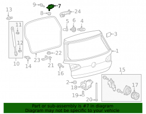 Left tailgate hinge VW Golf 15-19