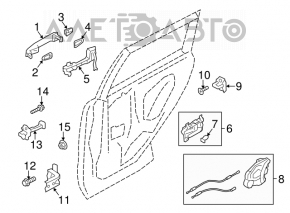 Subaru Forester 14-18 SJ rear right door stop