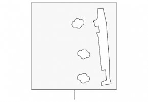 Left trunk door trim Toyota Sequoia 08-16 black, on the body