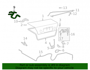 Trunk lid hinge left Lexus IS200 IS300 99-05