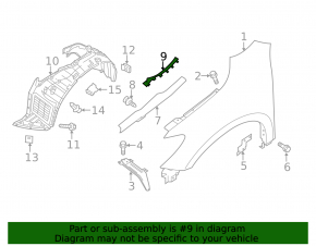 Left windshield wiper seal for Nissan Pathfinder 13-20