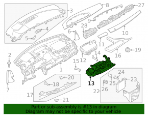 Nissan Ariya 23-25 black, electric lower central dashboard pocket