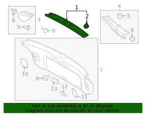 Upper trunk door trim Mitsubishi Outlander Sport ASX 10-25 black, scratches