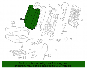 Rear seat, 3rd row, left, Toyota Highlander 14-19, gray cloth, for cleaning